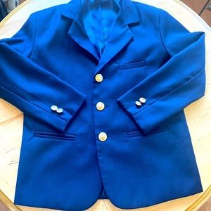 Navy Blue Boys 3-Button Dress Blazer Size 7